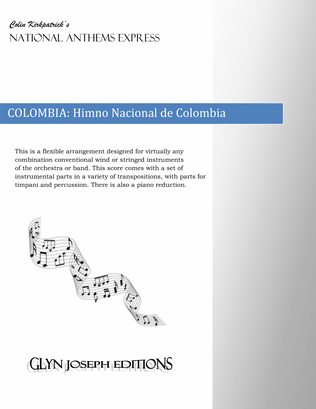 Book cover for Colombia National Anthem: Himno Nacional de Colombia