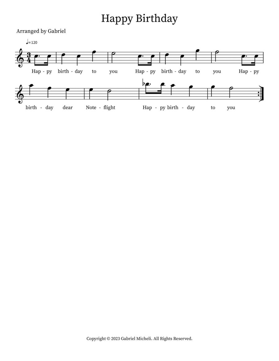 Happy Birthday Easy Piano scores gallery preview page 1