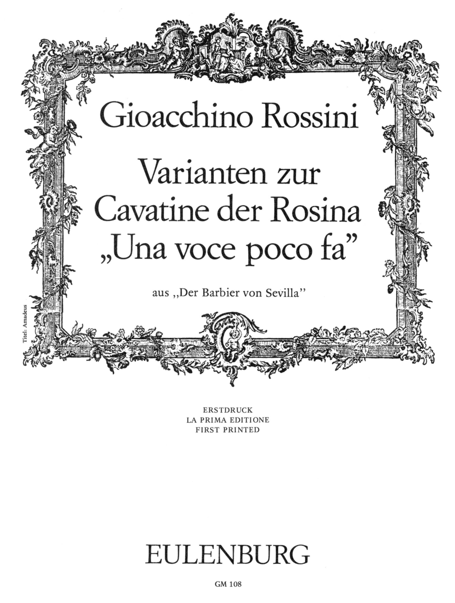 Variants to the cavatina 'Una voce poco fa' Medium Voice scores gallery preview page 1