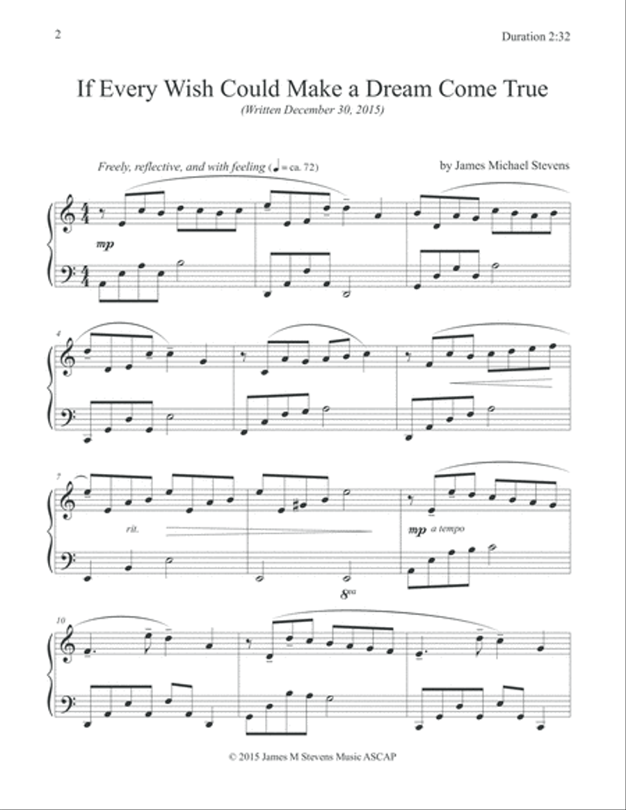 If Every Wish Could Make a Dream Come True Piano Solo scores gallery preview page 2