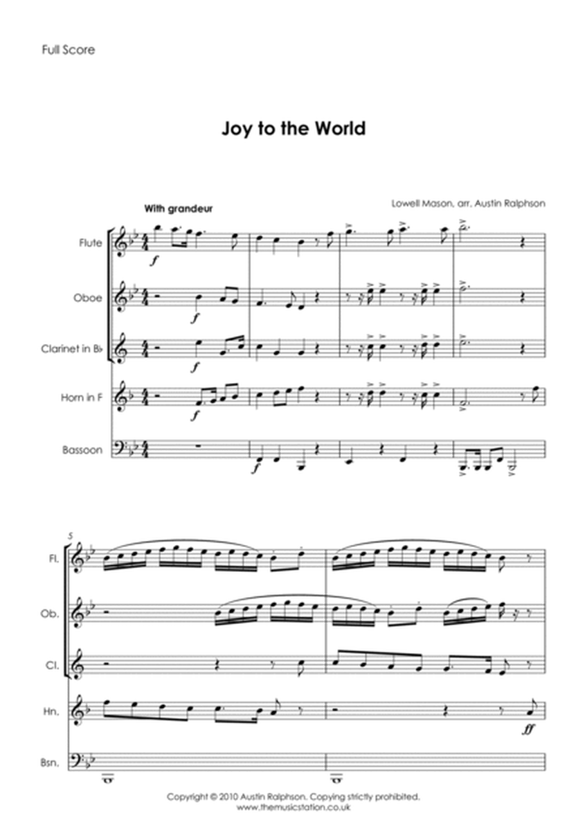 Joy To the World - wind quintet image number null