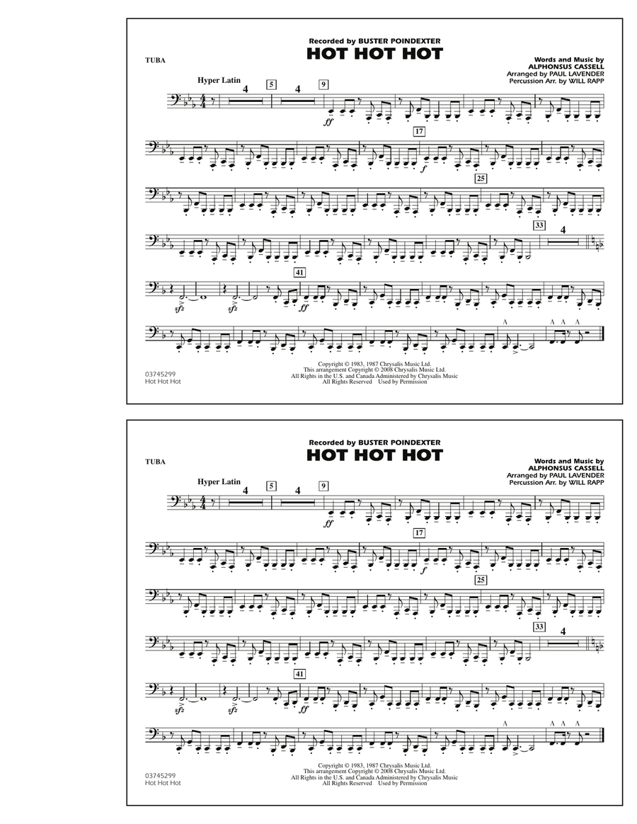 Hot Hot Hot - Tuba Marching Band scores gallery preview page 1