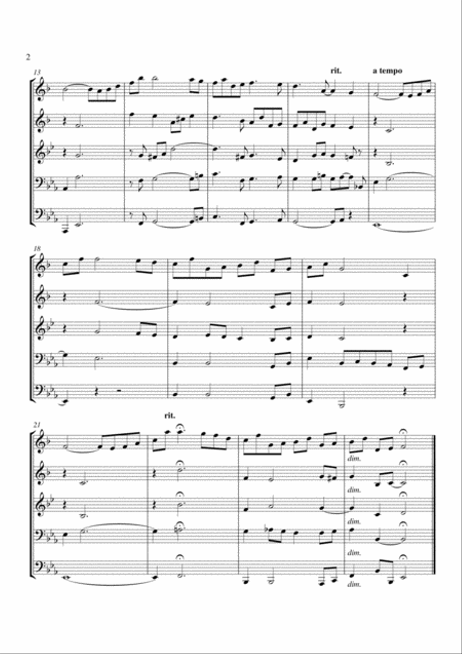 Traumerei Brass Quintet scores gallery preview page 2