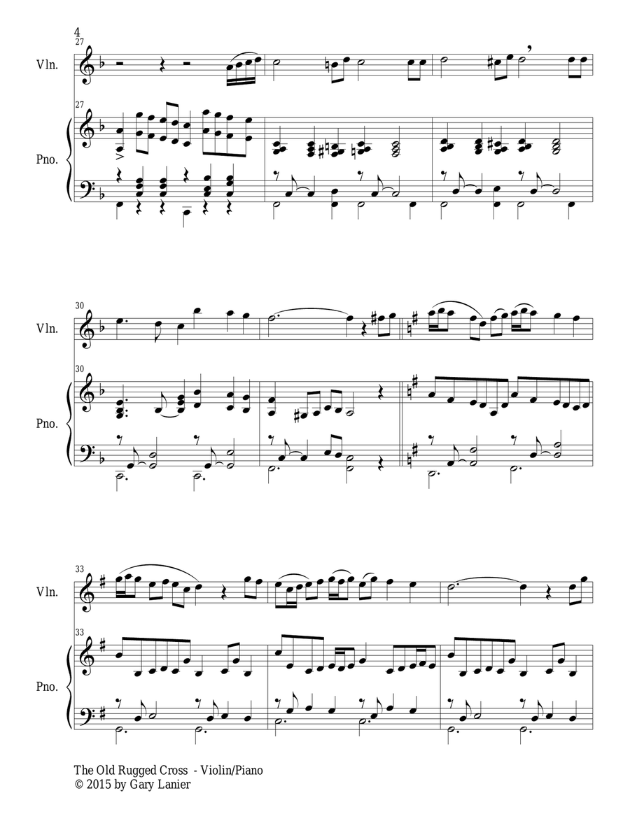 EASTER HYMNS for Violin and Piano, Top 10 Most Popular Easter Hymns (Score and Parts included) Violin Solo scores gallery preview page 5