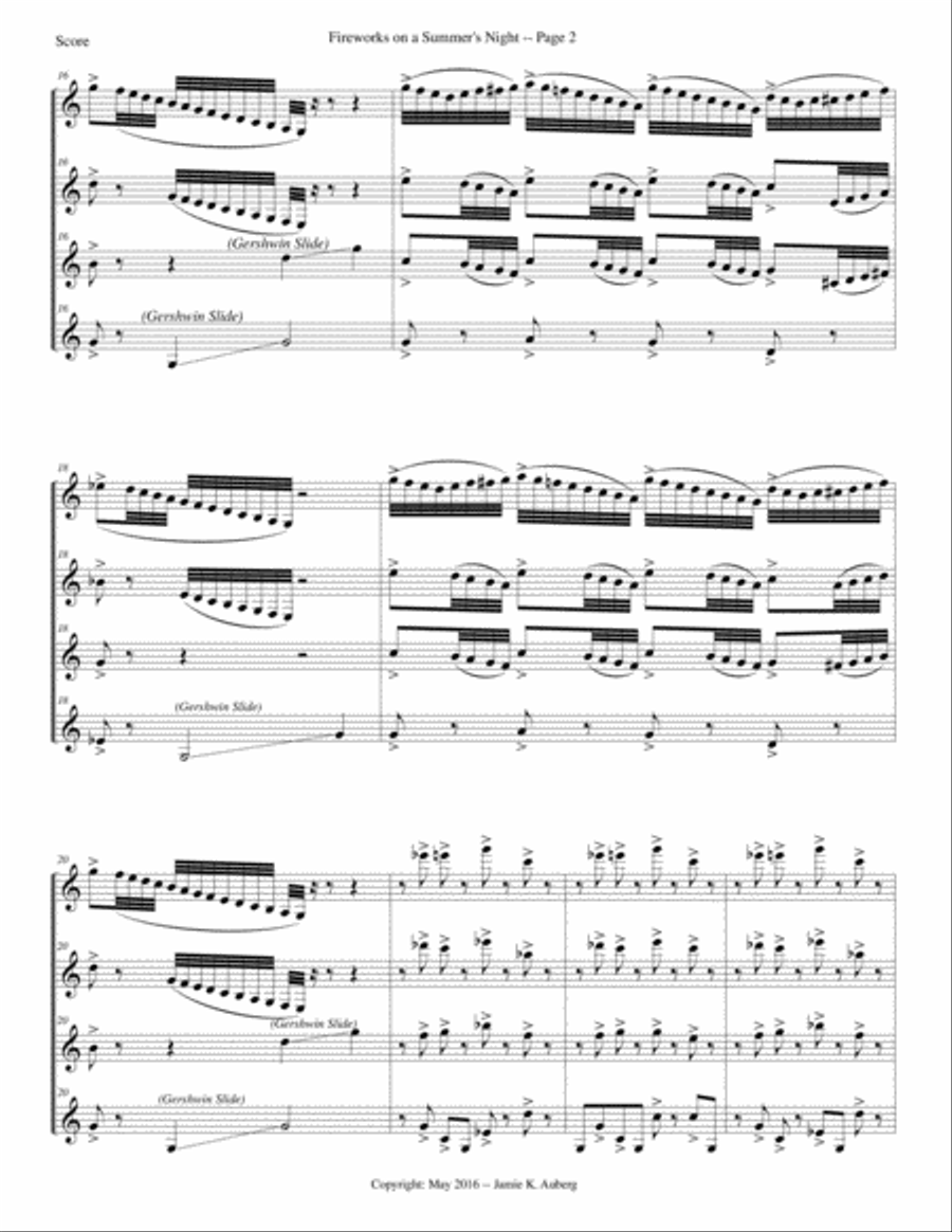Fireworks on a Summer's Night (Clarinet Quartet) Clarinet Quartet scores gallery preview page 2