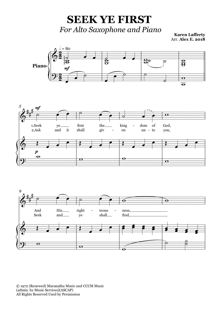 Seek Ye First Chamber Music scores gallery preview page 1