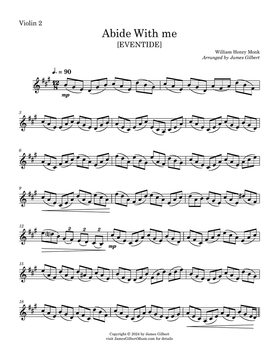 Abide With Me (EVENTIDE) String Quartet scores gallery preview page 3