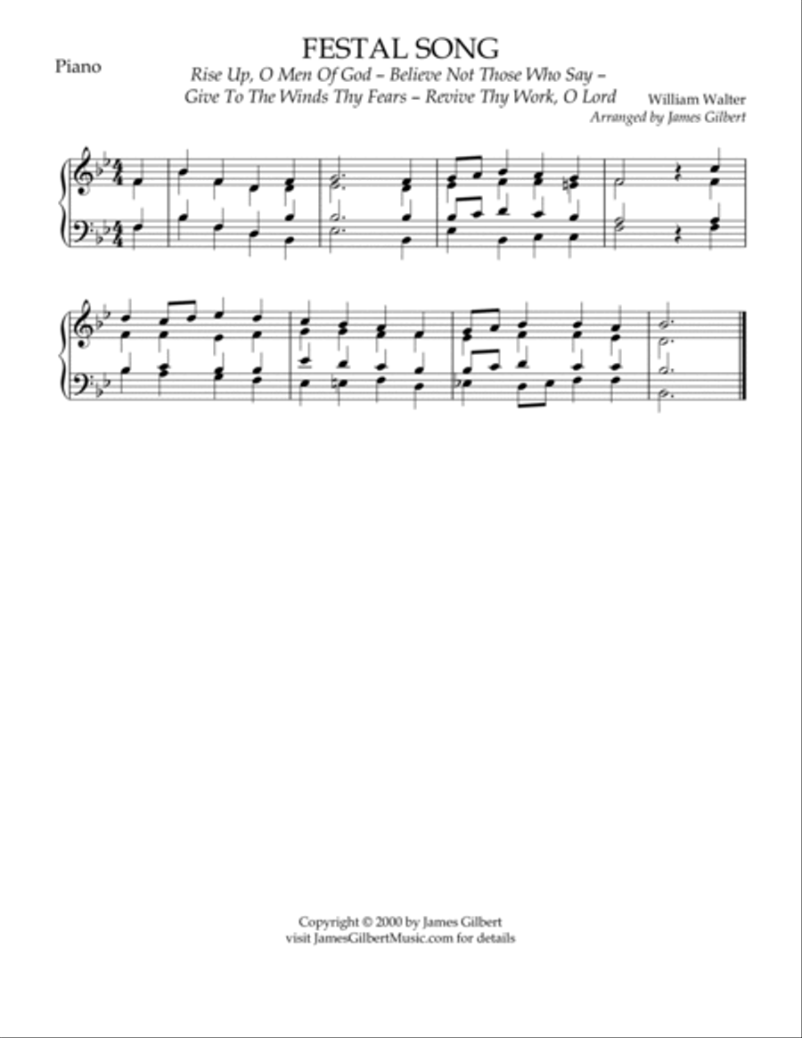 FESTAL SONG (Rise Up, O Men Of God) Small Ensemble scores gallery preview page 3