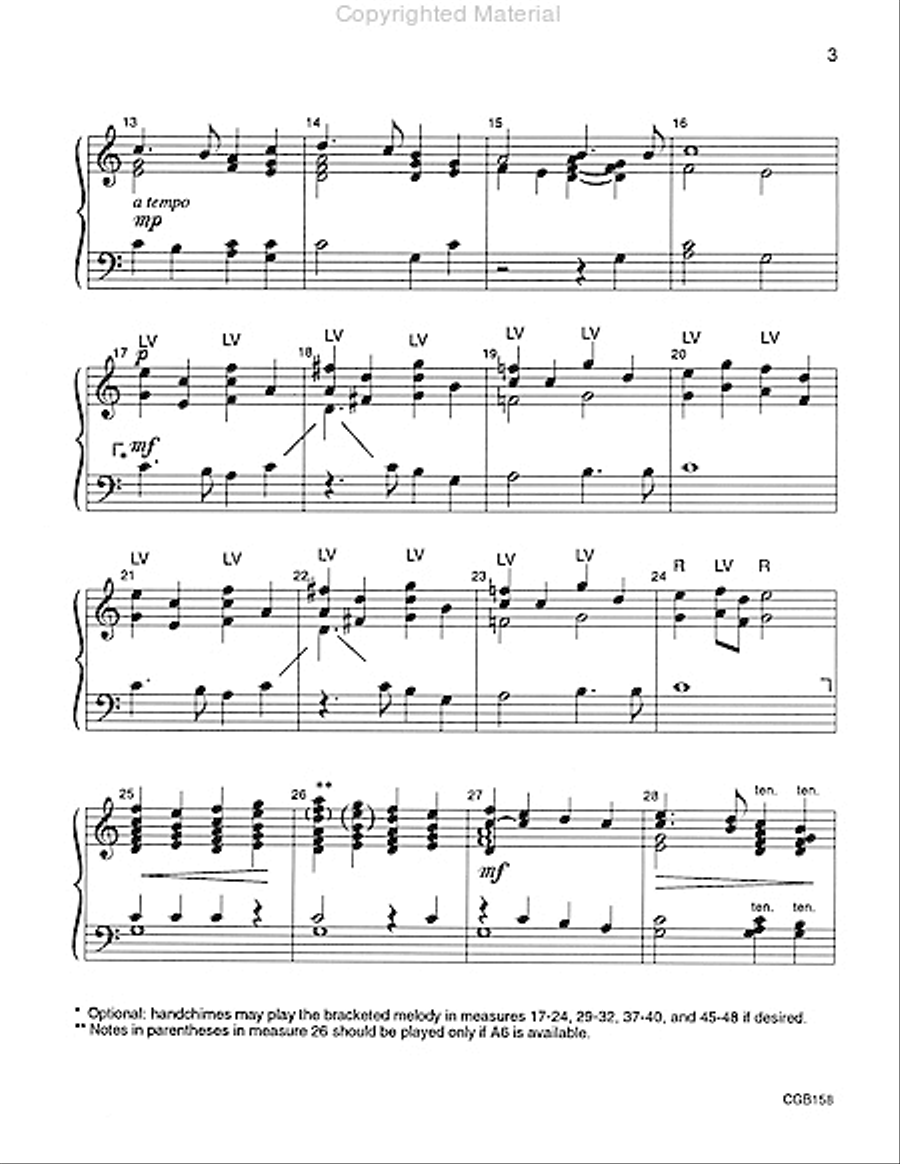 All Through the Night Handbell Choir scores gallery preview page 3