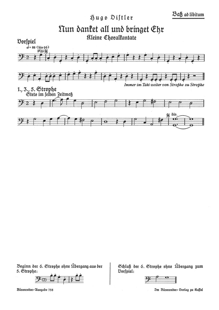 Nun danket all und bringet Ehr, Op. 11/2 Double Bass scores gallery preview page 1