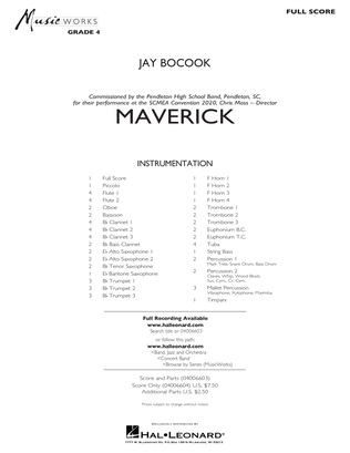 Book cover for Maverick - Conductor Score (Full Score)