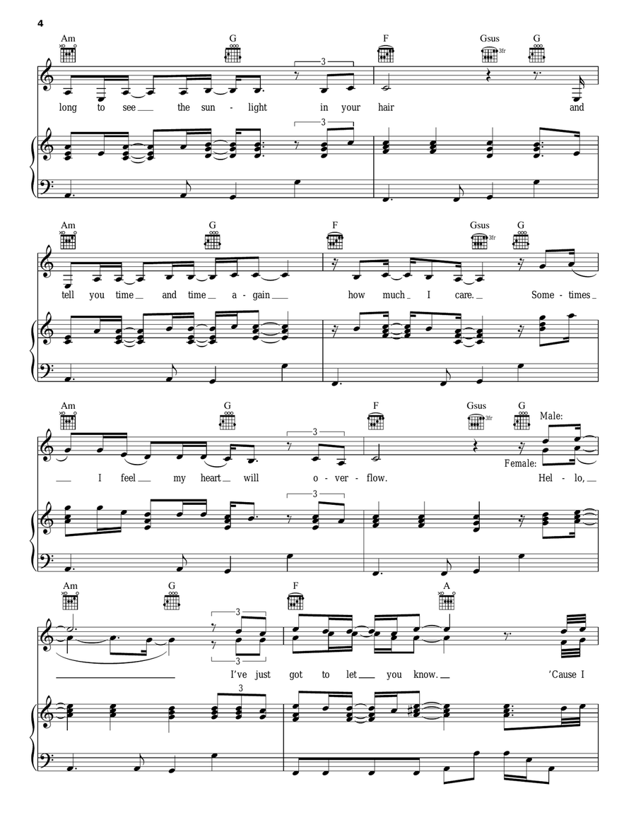 Hello Hello Piano, Vocal, Guitar scores gallery preview page 4