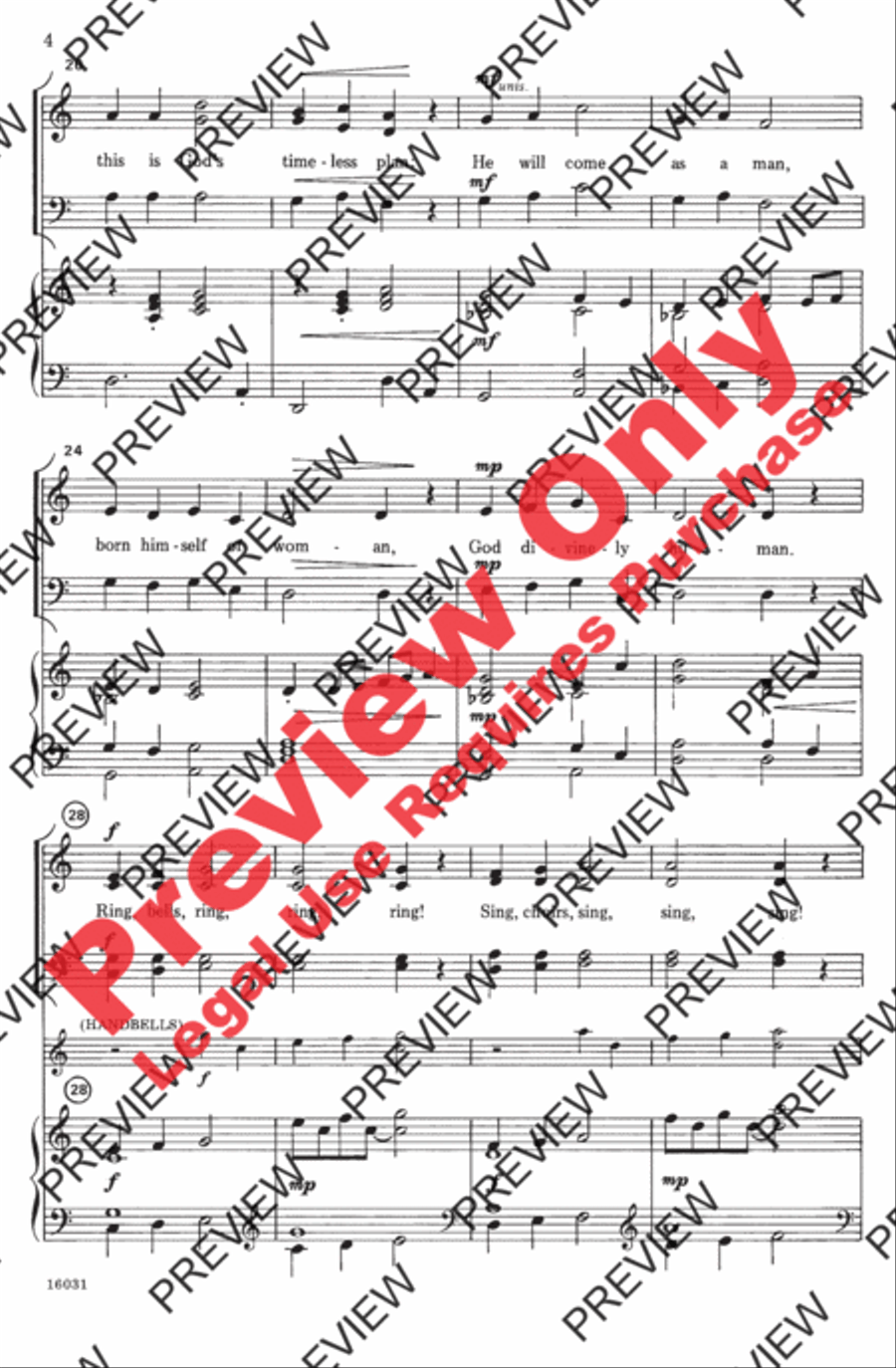 Who Will Make Him Welcome? 4-Part scores gallery preview page 4
