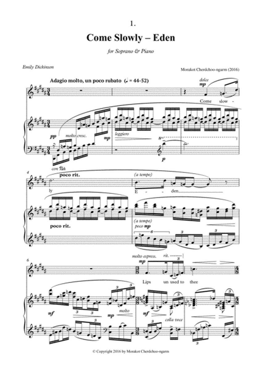Come Slowly, Eden! for Soprano & Piano image number null
