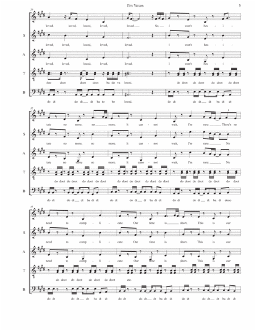 I'm Yours I'm Yours 4-Part scores gallery preview page 5