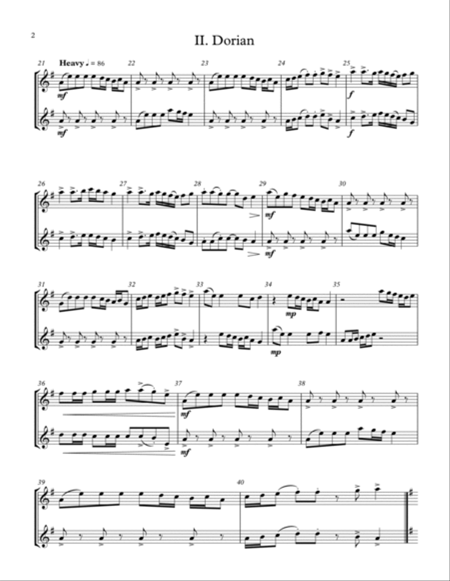 Seven Modes, Seven Duets - Eb Treble Transposition Woodwind Duet scores gallery preview page 2