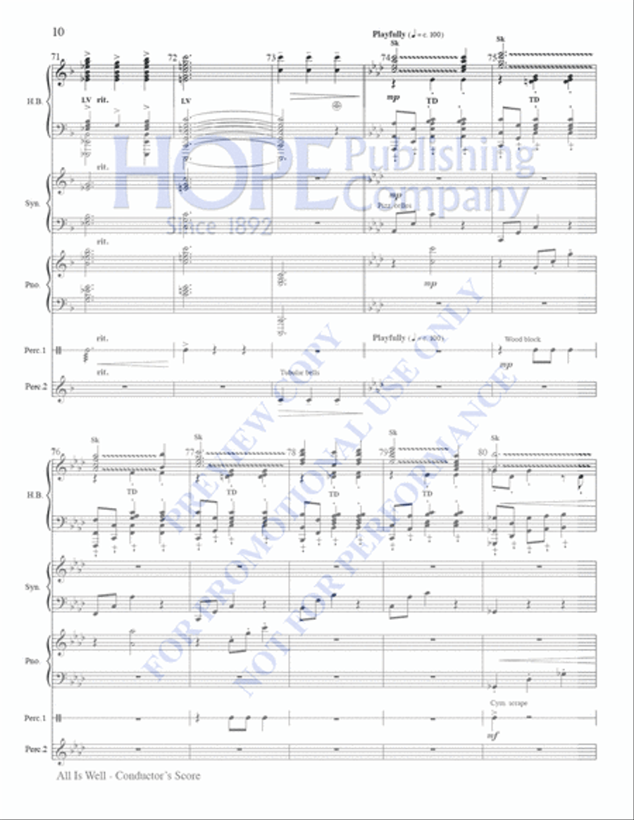 All Is Well Handbell Choir scores gallery preview page 10