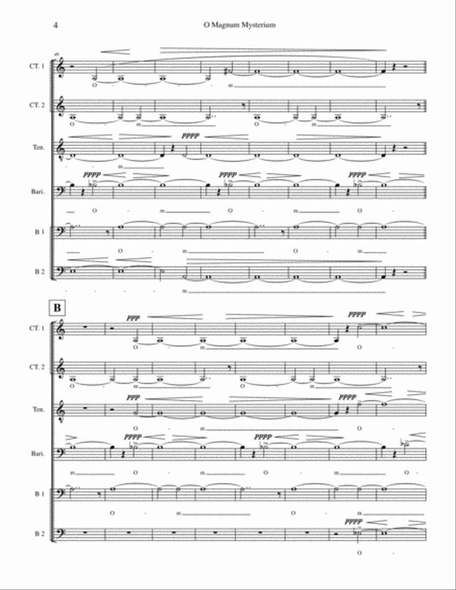 O Magnum Mysterium (2011) for all-male a cappella sextet TTBB scores gallery preview page 6