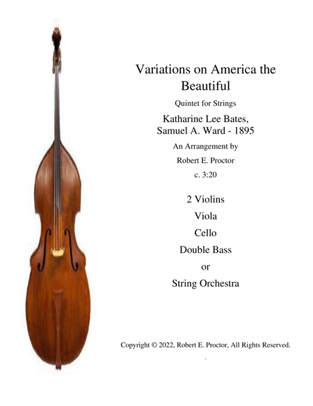 America the Beautiful - Variations for String Quintet or String Orchestra image number null