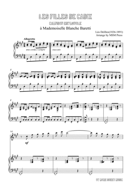 Delibes-Les filles de Cadix, for Violin and Piano image number null