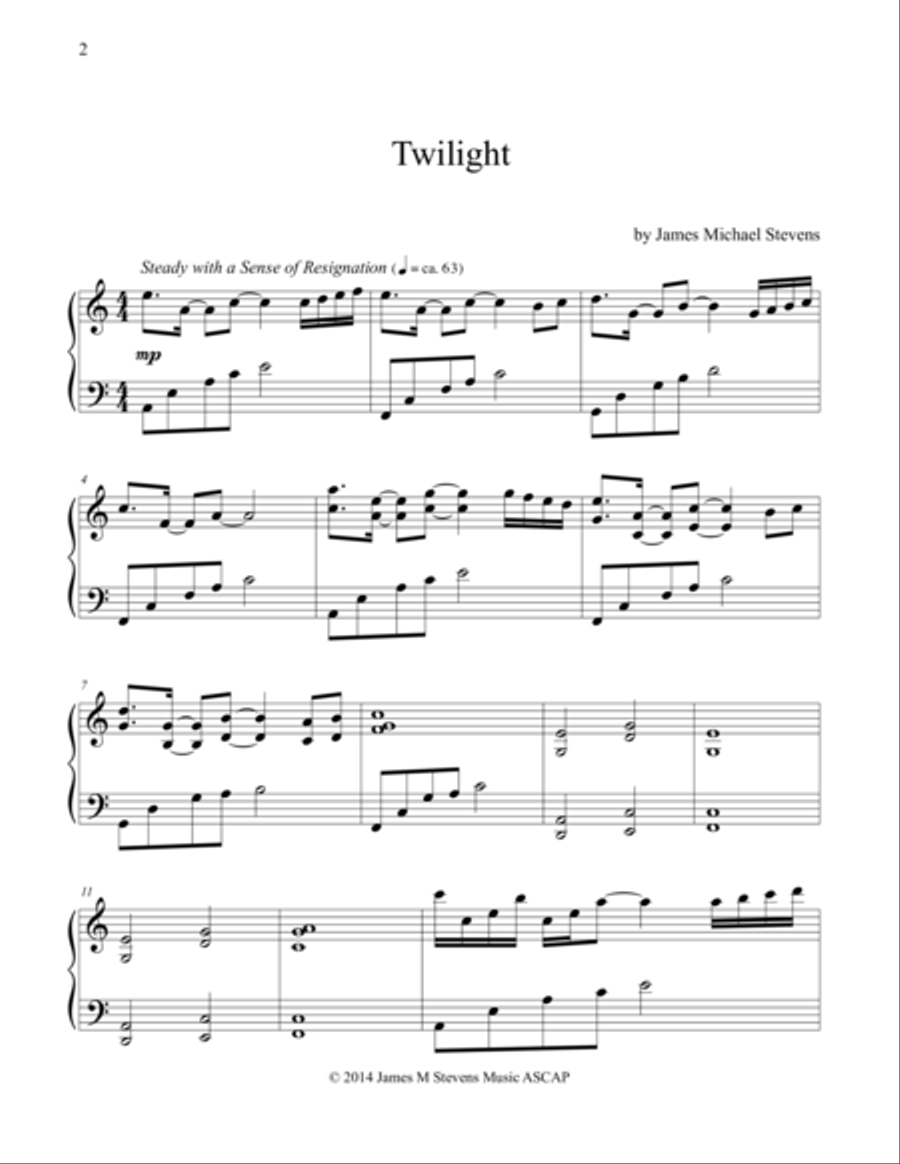 Twilight Piano Solo scores gallery preview page 1