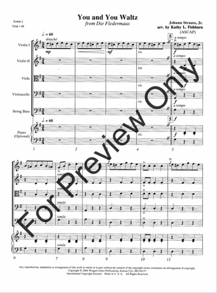 You and You Waltz String Orchestra scores gallery preview page 4