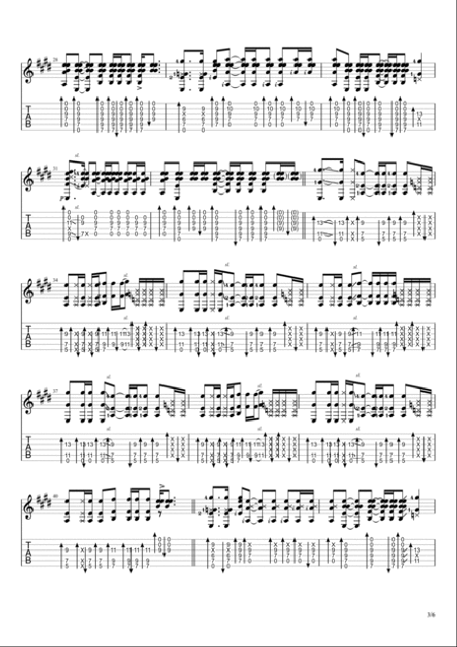 Free Fallin' Guitar Tablature scores gallery preview page 3