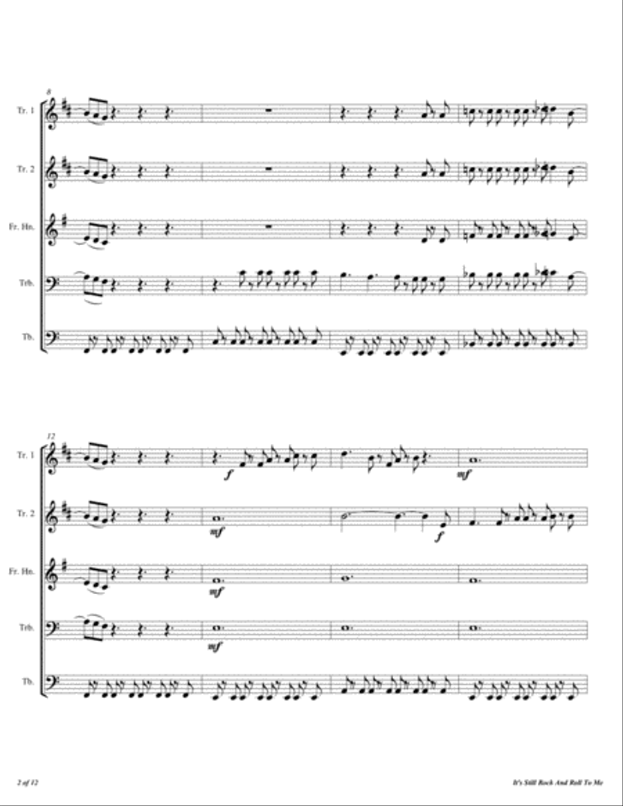 It's Still Rock And Roll To Me Brass Ensemble scores gallery preview page 3