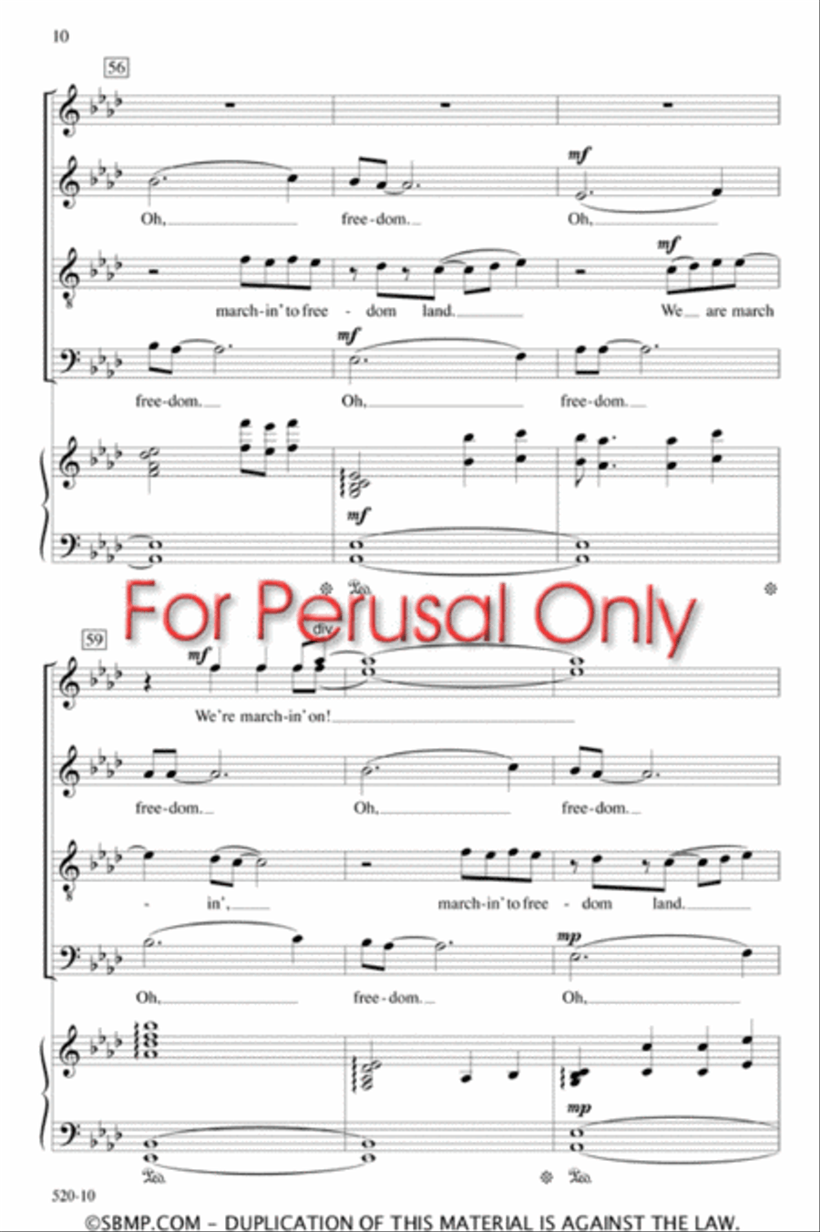 Marchin' to Freedom - SATB 4-Part scores gallery preview page 9