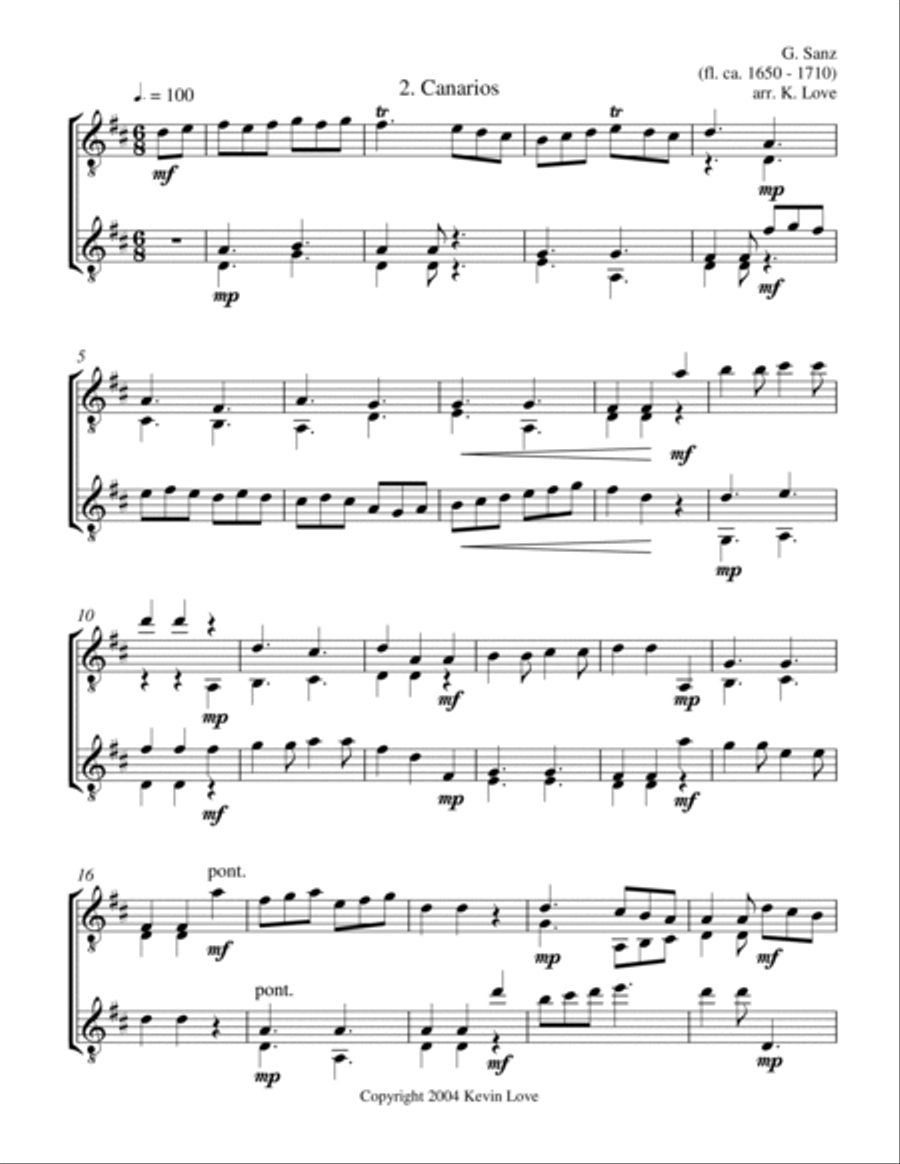 Duelling Vihuelas 1 - 3 (Guitar Duo) - Score and Parts Classical Guitar scores gallery preview page 4