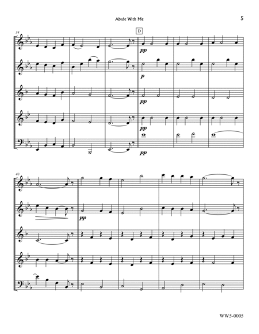 Abide With Me Woodwind Quintet scores gallery preview page 5