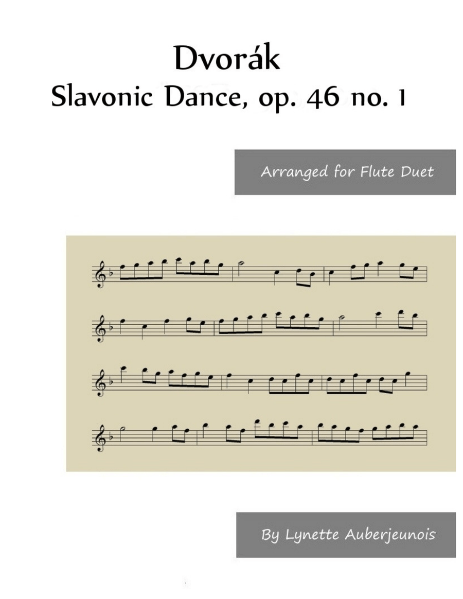 Slavonic Dance, op. 46 no. 1 - Flute Duet Flute Duet scores gallery preview page 1