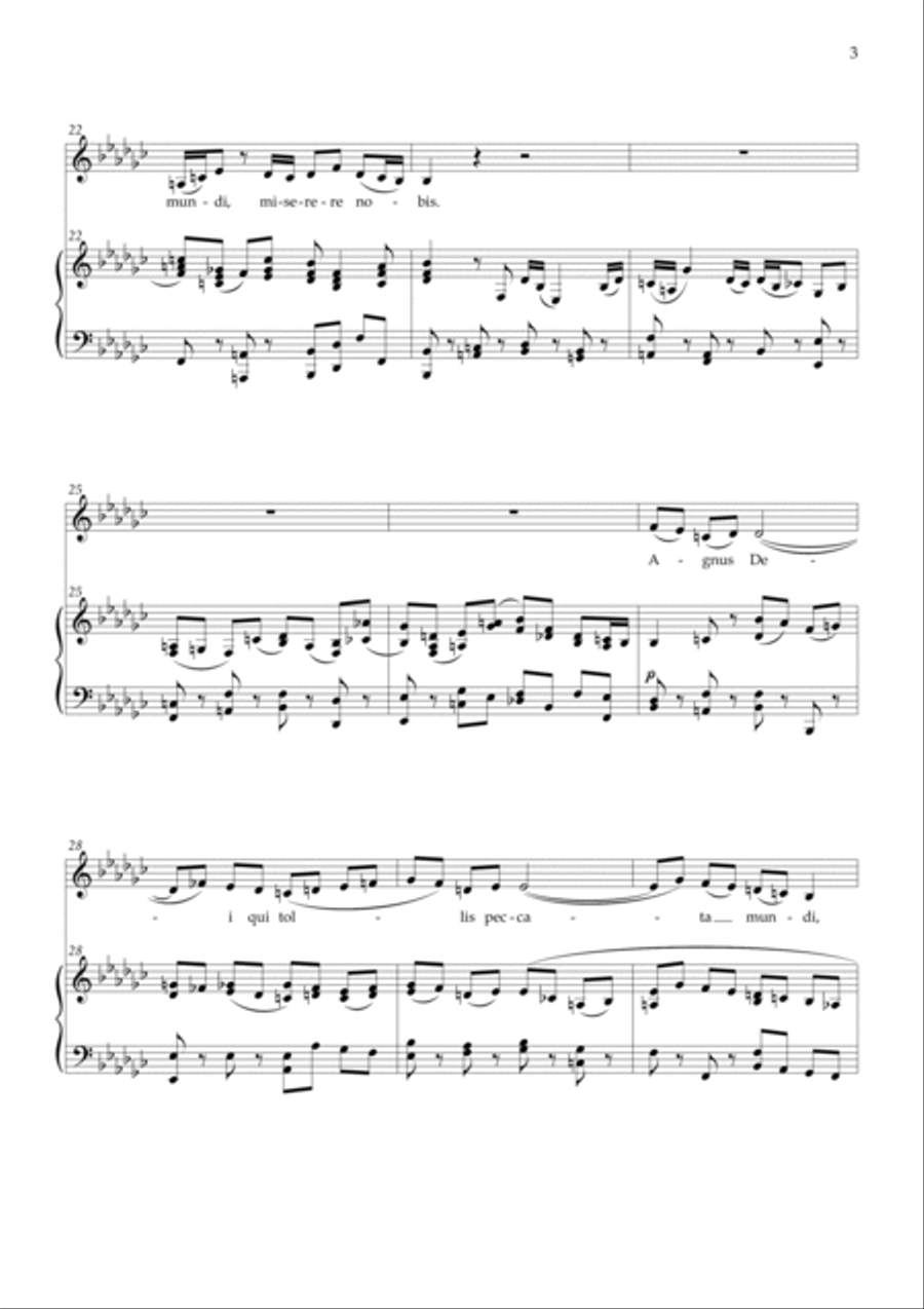 Agnus Dei - Mass B Minor BACH - Eb minor Voice scores gallery preview page 3