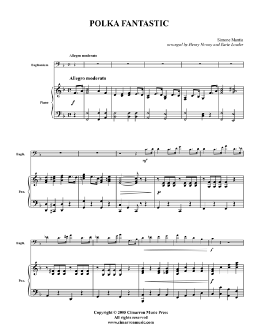 Polka Fantastic Euphonium scores gallery preview page 1