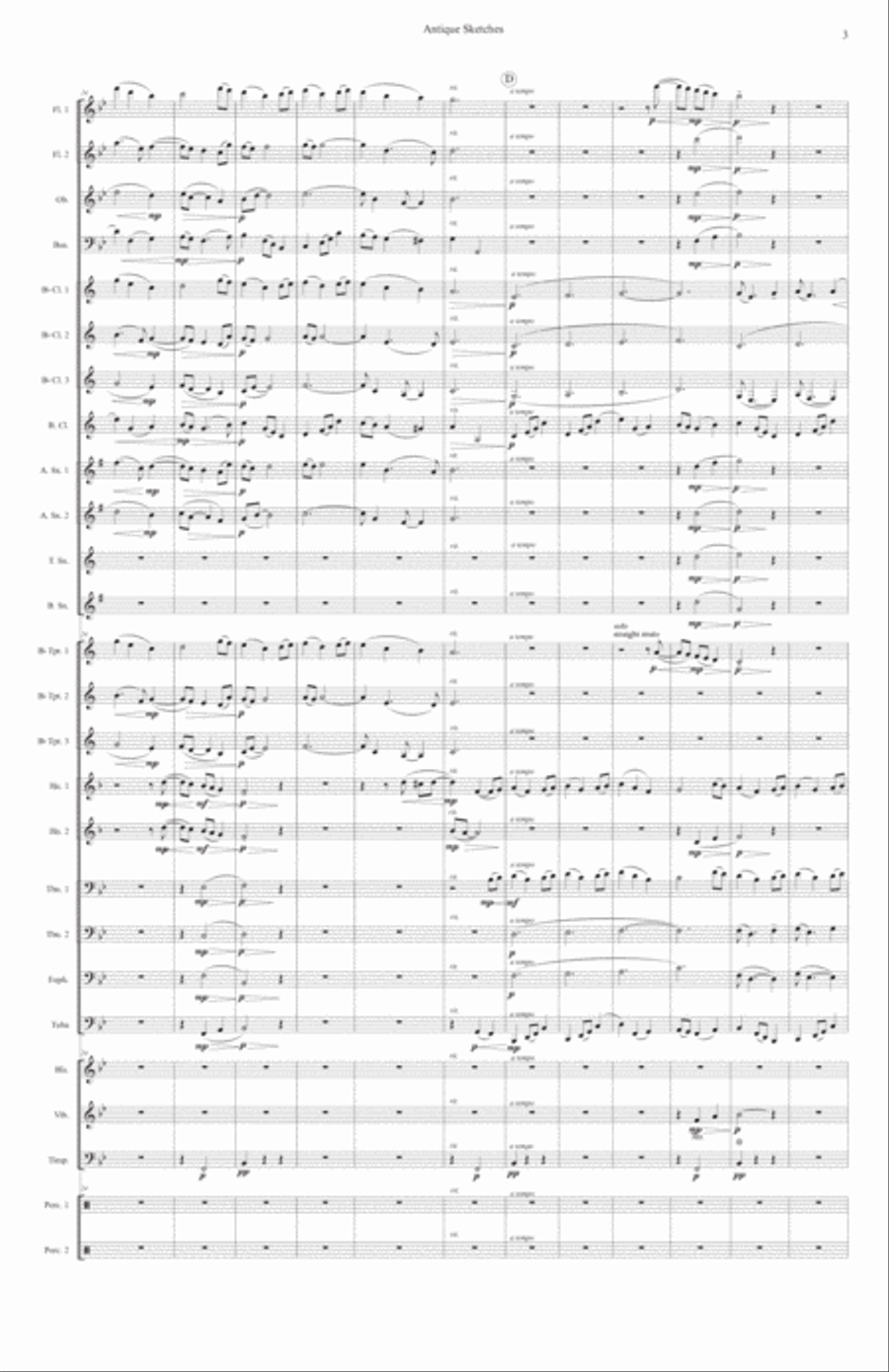 Antique Sketches Concert Band scores gallery preview page 5