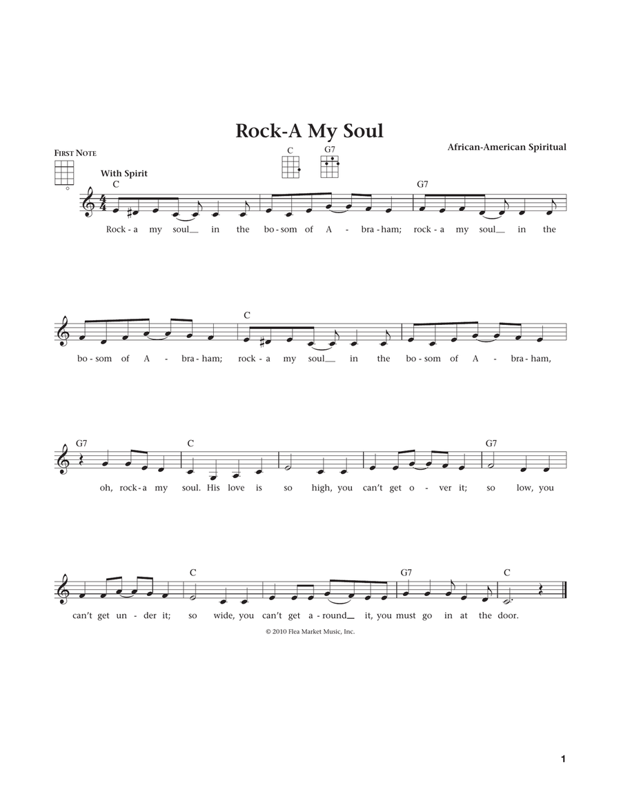 Rock-A-My Soul (from The Daily Ukulele) (arr. Liz and Jim Beloff) Ukulele scores gallery preview page 1