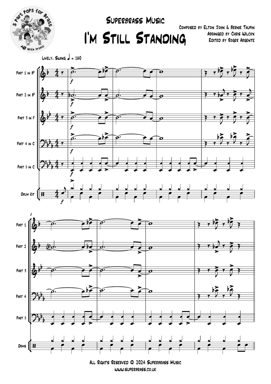 I'm Still Standing Brass Quintet scores gallery preview page 3