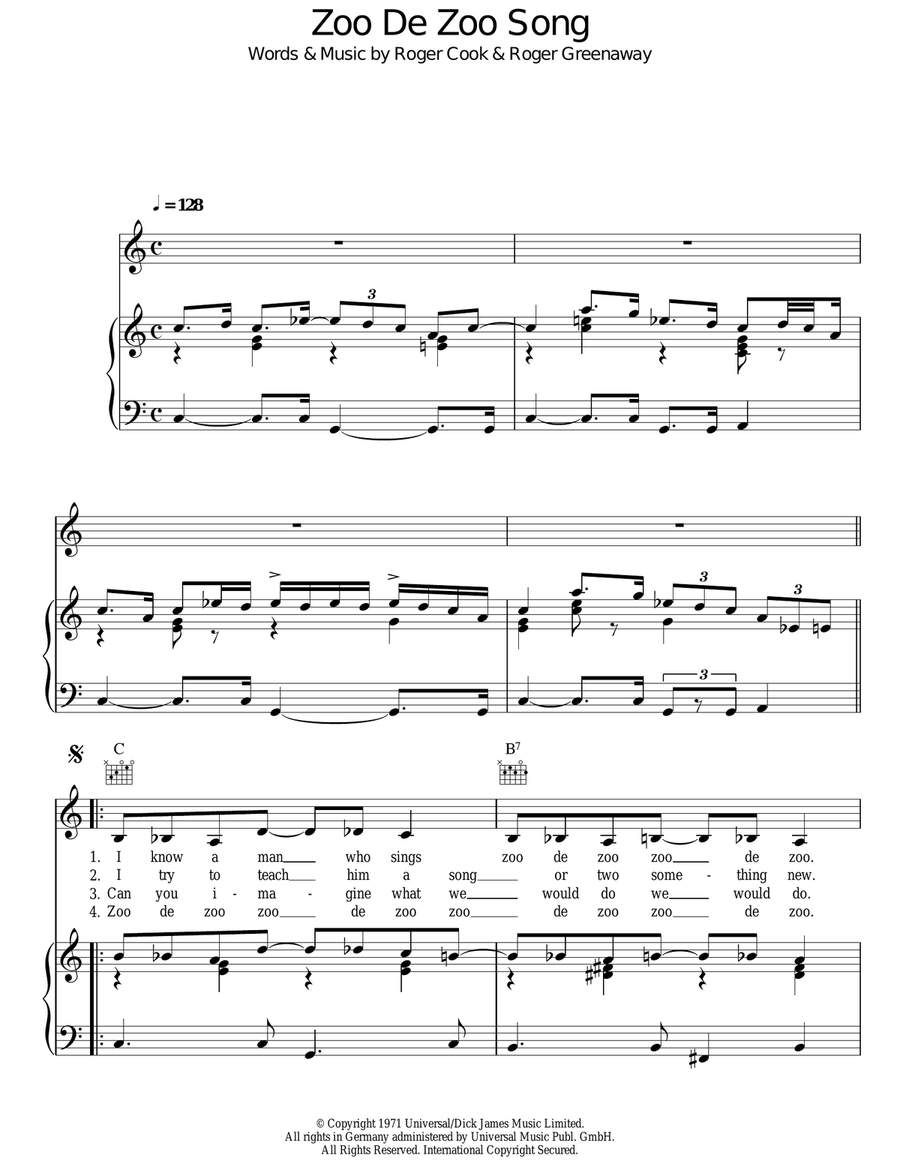 Zoo De Zoo Zong Zoo De Zoo Zong Acoustic Guitar scores gallery preview page 1