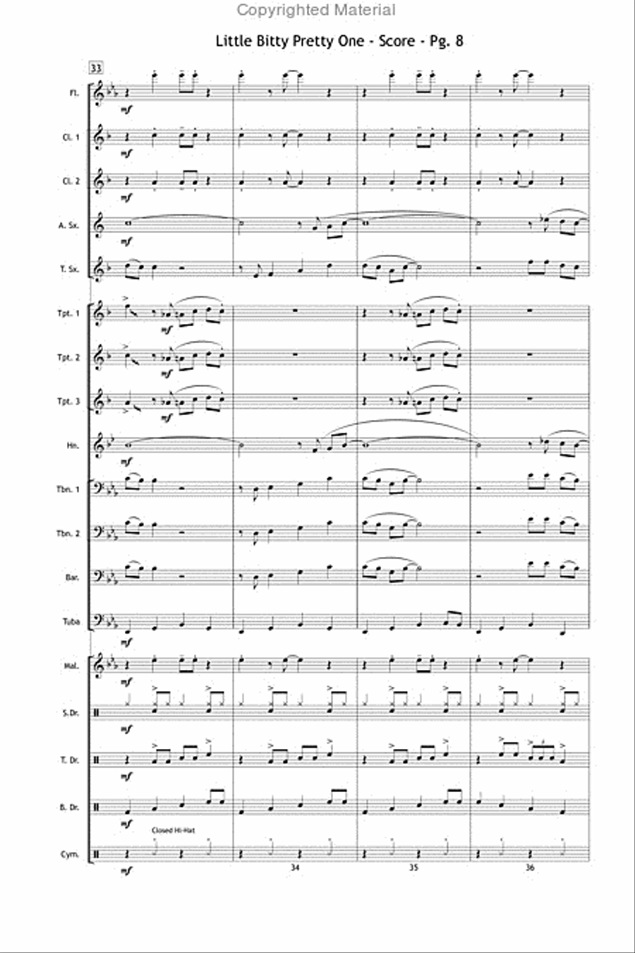 Little Bitty Pretty One Little Bitty Pretty One Marching Band scores gallery preview page 9