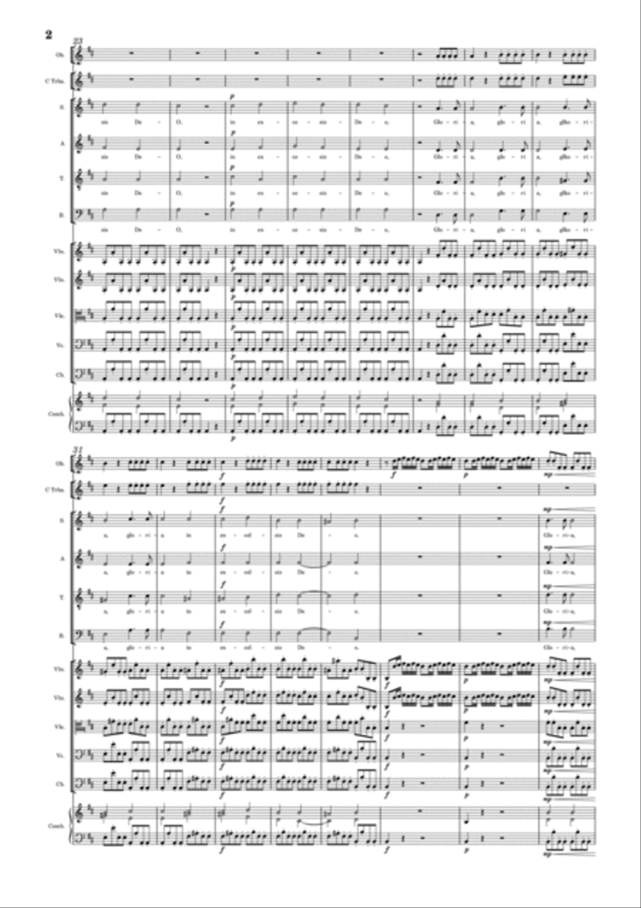 Vivaldi - Gloria in D major, RV 589 Full Score Original Chamber Orchestra scores gallery preview page 3