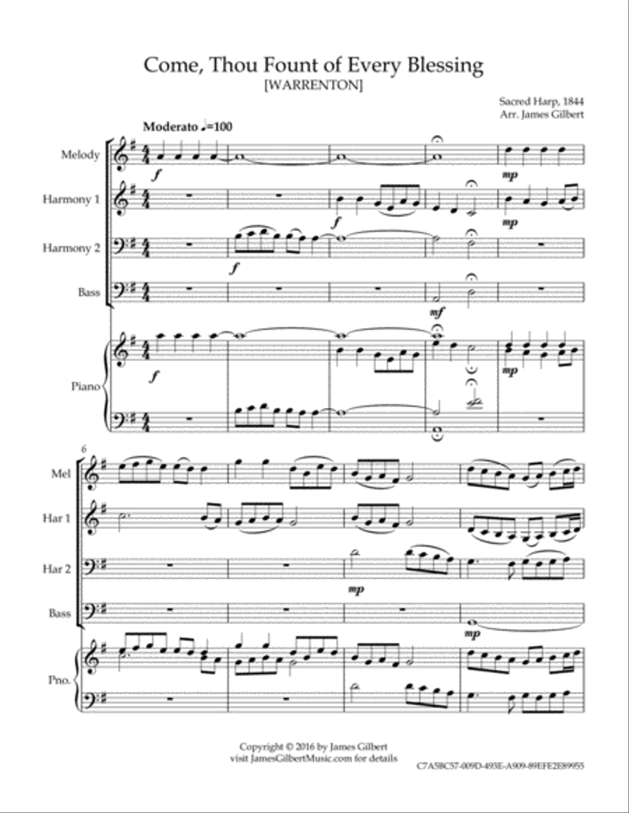 Come, Thou Fount of Every Blessing (Any Size Church Orchestra Series) Small Ensemble scores gallery preview page 3