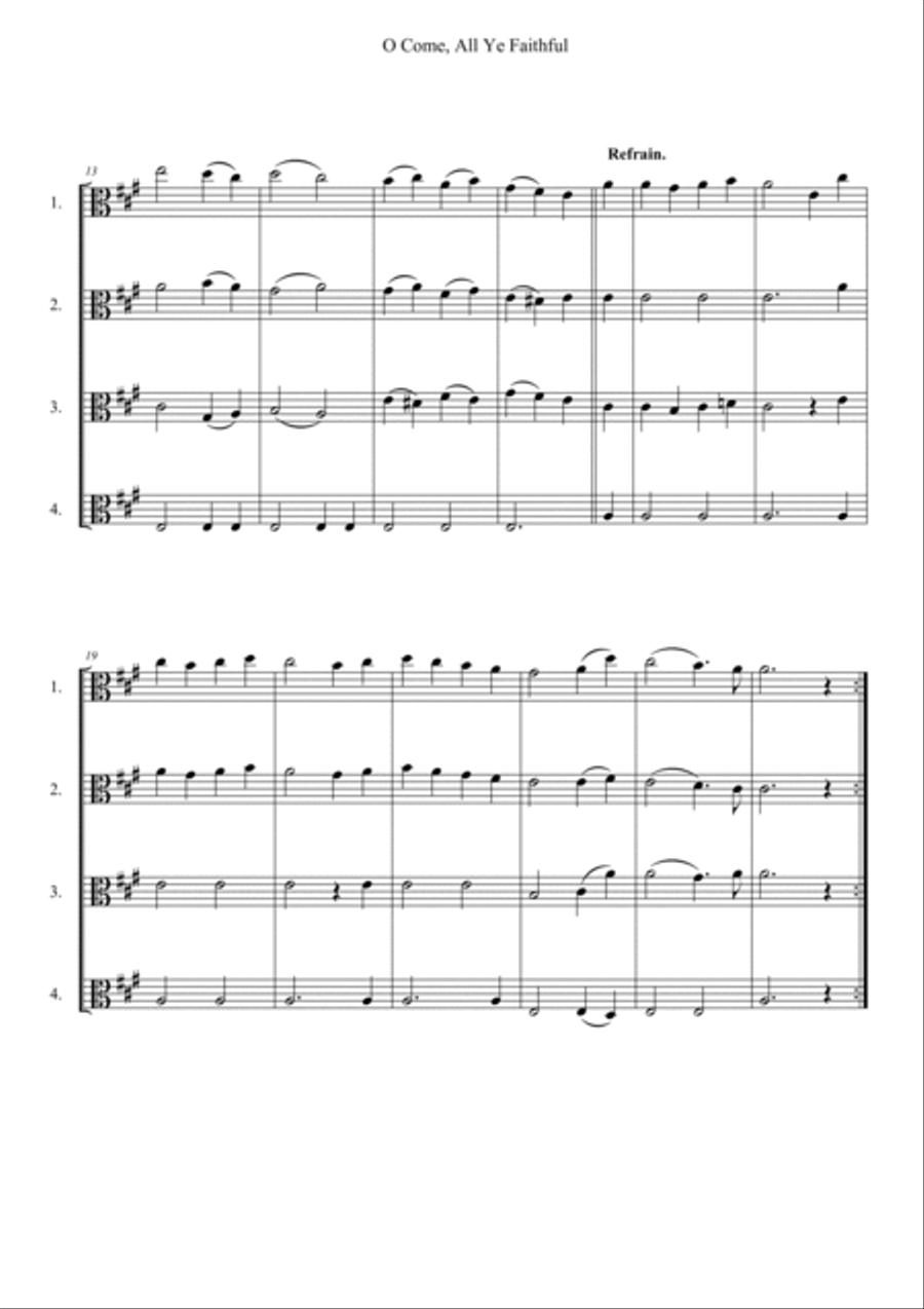 O Come, All Ye Faithful Viola Solo scores gallery preview page 2