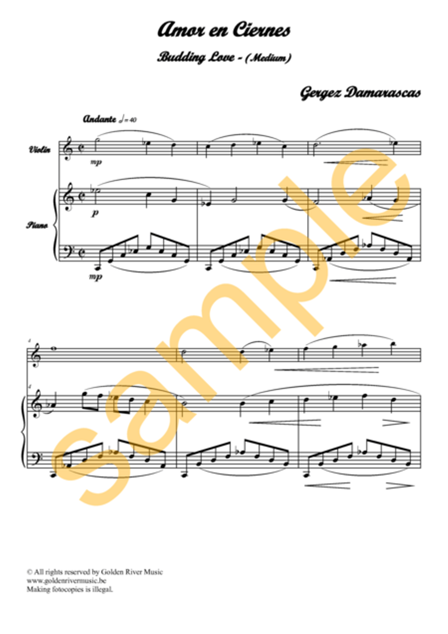 Amor en Ciernes / Budding love for violin Violin Solo scores gallery preview page 2