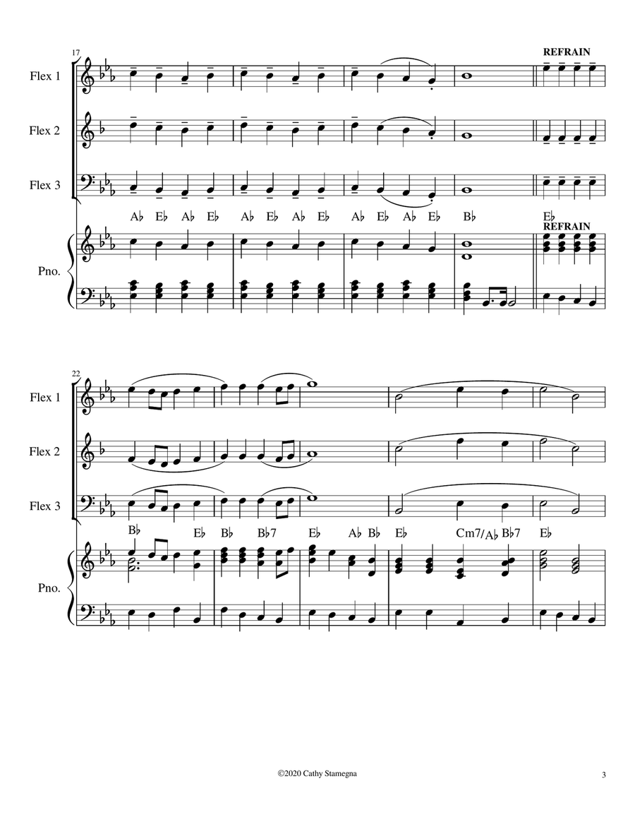 Onward Christian Soldiers (Instrumental Solo)-Flexible Instrumentation, Chords, Piano Accompaniment Large Ensemble scores gallery preview page 5