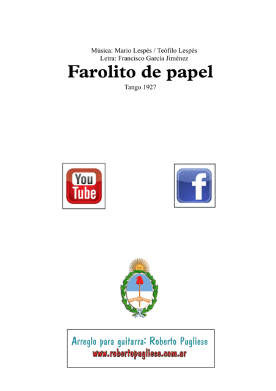 Farolito de papel - Tango (Lespes - Lespes - Jimenez) Classical Guitar scores gallery preview page 2