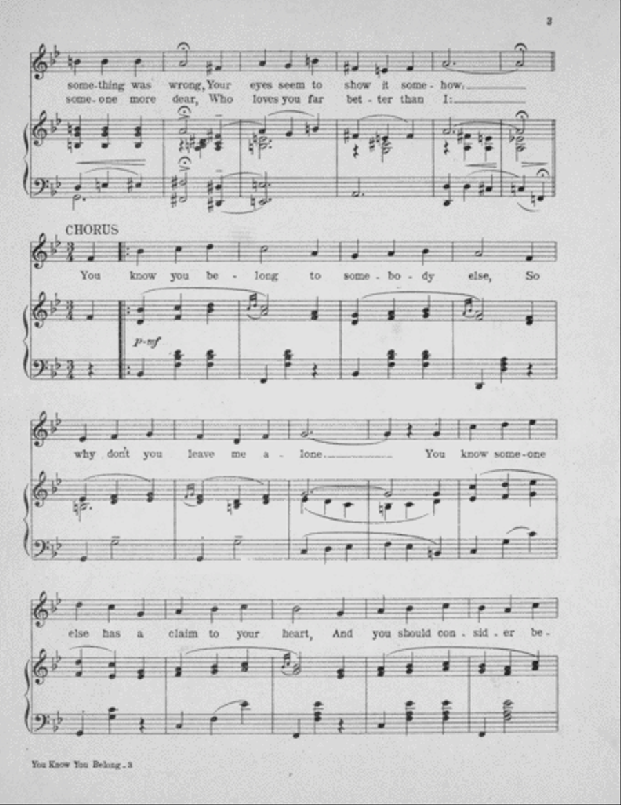 You Know You Belong To Somebody Else (So Why Don't You Leave Me Alone) Voice scores gallery preview page 3