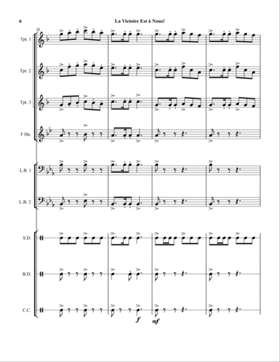 La Victoire Est à Nous! - Score Only Score scores gallery preview page 6