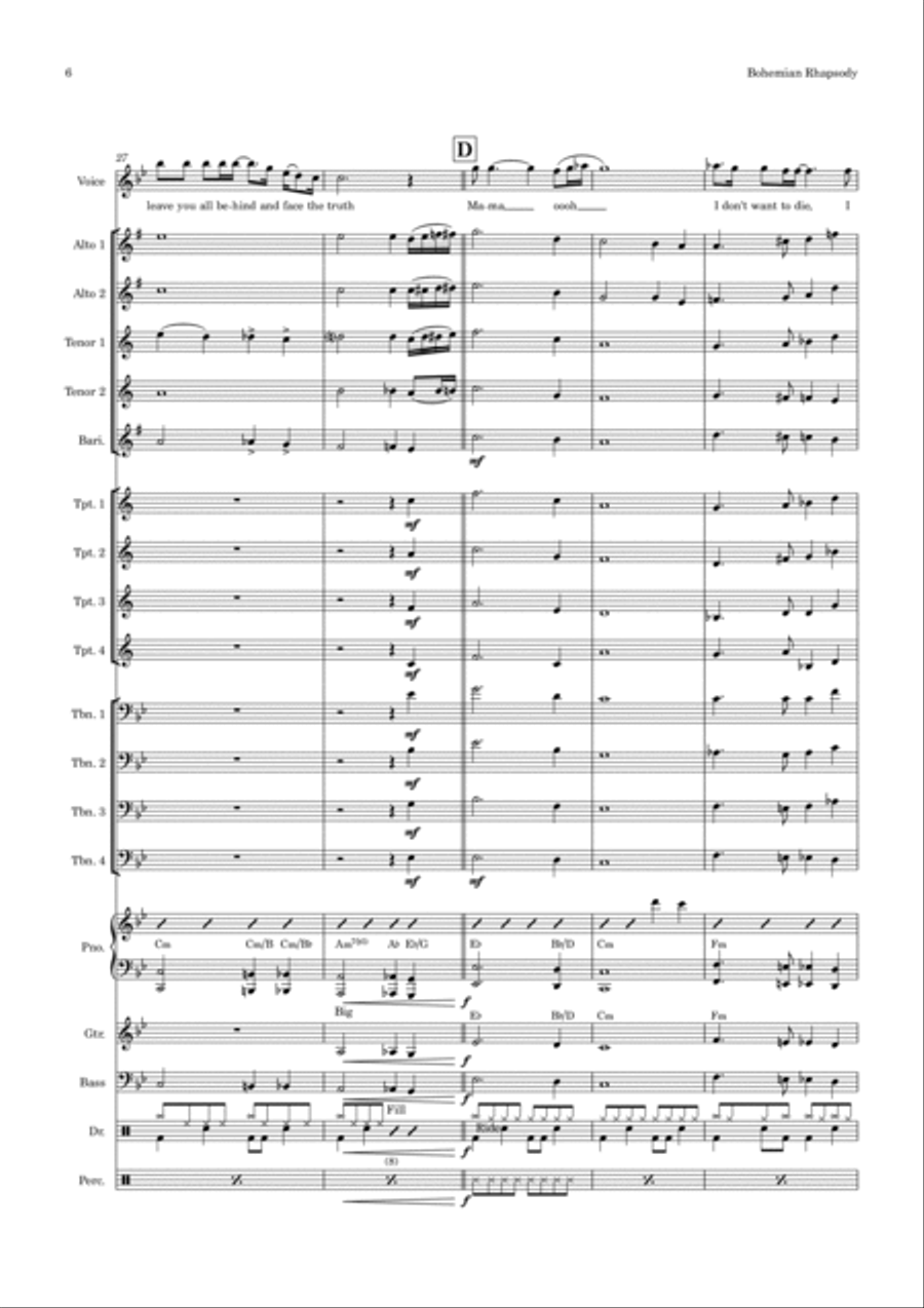 Bohemian Rhapsody Saxophone scores gallery preview page 6
