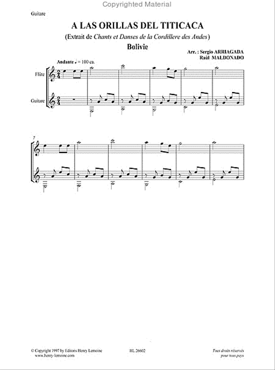 Chants Et Danses De La Cordillere Des Andes Flute scores gallery preview page 2