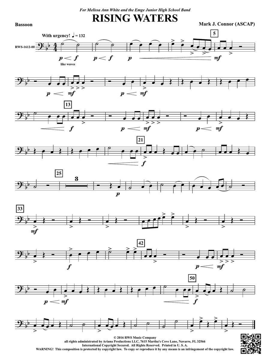 Rising Waters: Bassoon Bassoon scores gallery preview page 1